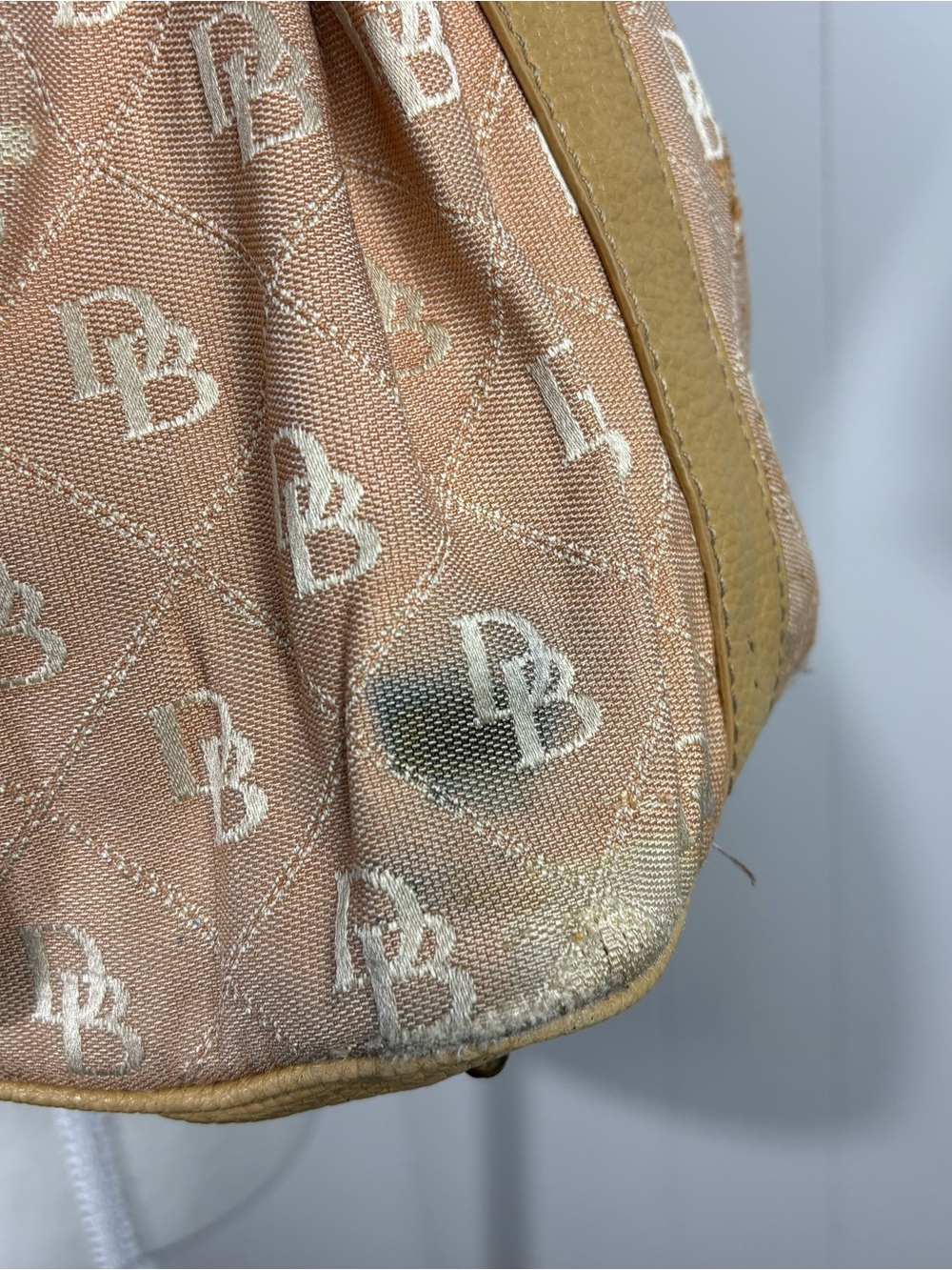 Vintage 90s Dooney & Bourke Brown Canvas Monogram Logo Bucket Hobo Bag *READ* - Picture 13 of 13